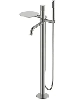 Смеситель Boheme 129-NB.4 для ванны/душа, напольный, однозахв, с ручным душем, никель браш