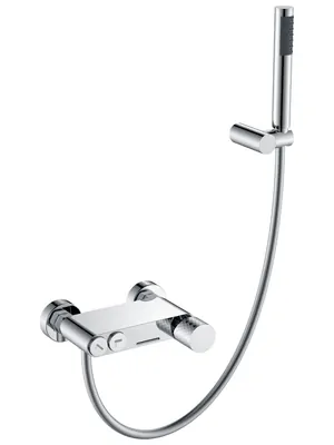 Смеситель Boheme 123-CRCR для ванны/душа, настенный, с изливом, с ручным душем, хром