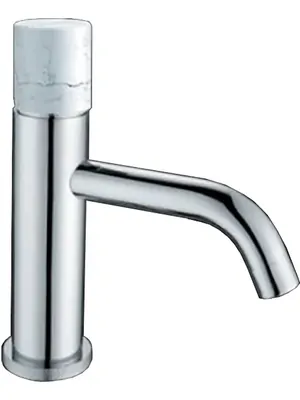 Смеситель Boheme 121-CR-MR-W для раковины,на 1 отверстие,однозахв,ручка diamond,хром+мрамор