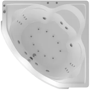 Ванна акриловая Акватек 164х164 аэромассаж, пневмоуправление, панель, каркас, слив