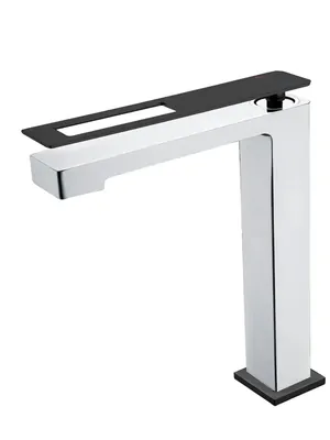 Смеситель Boheme 142-CRB для раковины, на 1 отверстие, однозахватный, хром+черный