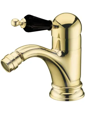 Смеситель Boheme Nero 256 для биде, на 1 отверстие, однозахватный, золото