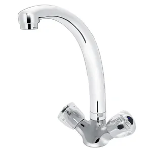 Смеситель для раковины VARION Armaturen 1348 14 2 керамическая кран-букса, поворотный излив