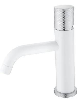 Смеситель Boheme 121-WCR.2 для раковины, на 1 отверстие, однозахватный,ручка touch,белый+хром