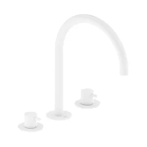 Смеситель для умывальника Ravak X070238 на 3 отверстия, излив 151 мм, белый вельвет