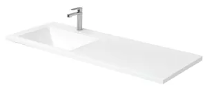 Раковина-столешница Aquanet 120 левая, 1200х480 мм, литьевой мрамор, белая 235499
