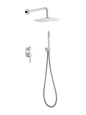 Душевая система Boheme 464-WCR встраиваемая, однозахватная, верхний/ручной душ, белый+хром