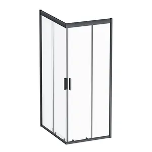 Душевое ограждение AM.PM 100x80 см., стекло прозрачное, профиль чер. мат. W93G-404-100280-BT