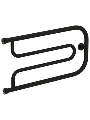 СУНЕРЖА Гусли + Полотенцесушитель 320х650 черный матовый, нак. гайка 1"