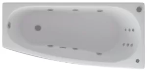 Ванна акриловая Акватек правая, 160х75 аэромассаж, пневмоуправление, панель, каркас,слив