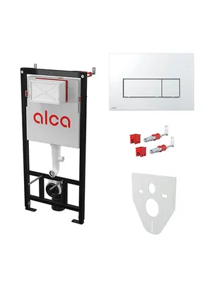 Инсталляция для унитаза ALCAPLAST AM101/1120 4 в 1 с бачком, с клавишей белый глянец M670 AM101/1120-4:1 RU M670-0001