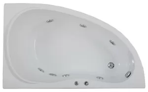 Ванна акриловая BAS 1500х900 угловая, правая, асимметричная с г/м оборудованием FLAT, каркас