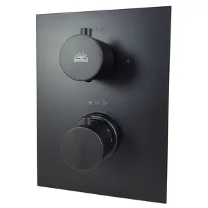Смеситель для ванны с душем Paffoni LIQ518NO/M термостат, встраиваемй, черный матовый