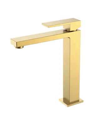 Смеситель Boheme 472-MG для раковины, на 1 отв, однозахватный, фикс излив, золото мат