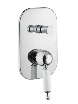 Смеситель для ванны/душа Migliore скрыт.монтажа, 2 поз, ручка белая, хром ML.OXF-6372.BI.CR