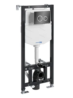 Инсталляция для унитаза WasserKRAFT с клавишей смыва, черный глянцевый/белый 10TLT.010.ME.PB01