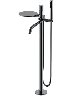 Смеситель Boheme 129-SGM.4 для ванны/душа, напольный, однозахв, с ручным душем, графит гл