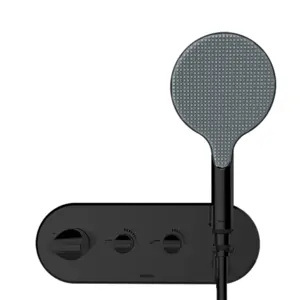 Смеситель для душа Bossini Z00521.073 термостат, на 2 потреб., с руч. душем, черный мат