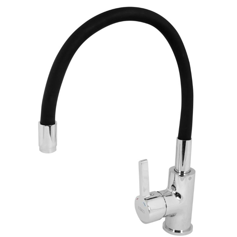 Смеситель для кухни ESKO CL 519 B высокий R-излив, цвет: хром/черный