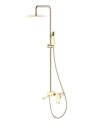 Душевой комплект Boheme 148-GG настенный, однозахватный, верхний/ручной душ, золото