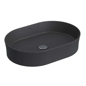 Раковина накладная BERGES 181212 овальная, 550х380х115 без отв. под смеситель, мат. антрацит