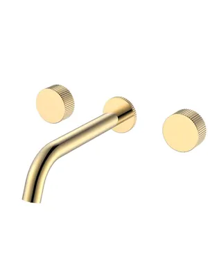 Смеситель Boheme 152-2-G.3 для раковины, встраиваемый, двухзахватный, ручки:linea, золото