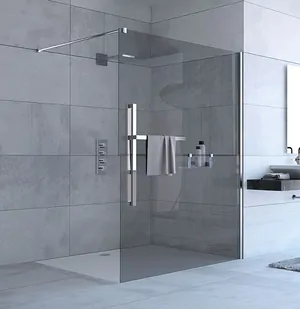 Душевая стенка HUPPE Walk-In 1800х2000 правая, хром/стекло серое Anti-Pl DT0016.C91.368