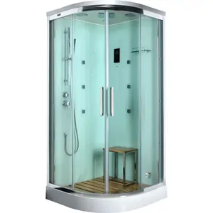 Душевая кабина BAND HOURS VICTORIA 100x100x220 прозр. стекло профиль хром низкий полукруглый поддон