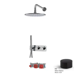 Душевая система FIMA Carlo Frattini встраив., термостат, ручной душ,черн. мат. F3149WX3R252NS