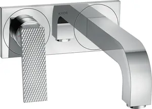 Смеситель Axor 39171000 для умывальника настенный, излив 220мм, с панелью, текстура, хром