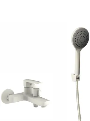 Смеситель для ванны/душа ESKO White LG54W настенный, однозахватный, с ручным душем, белый