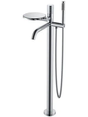 Смеситель Boheme 129-CRCR для ванны/душа, напольный, с ручным душем, ручка:diamond, хром