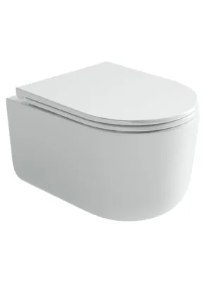 Унитаз подвесной Ceramicanova Торнадо 365х490х360мм безободковый, с сиденьем, белый CN4006T