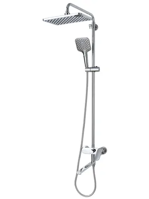Душевая система Aquatek AQ2840CR для ванны/душа, однозахв., излив 300мм, верх./руч. душ, хром