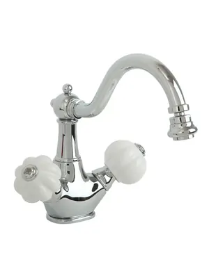 Смеситель для биде Migliore с д/клапаном, белый/хром ML.OLV-5844.BI.CR