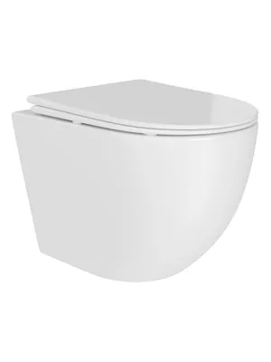 Унитаз подвесной Aqueduto 360x480х350 безободковый, Tornado, сиденье с микролифтом, белый OVOTD2210
