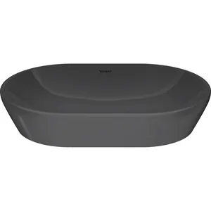 Раковина накладная Duravit 600х400х125 без перелива/отв.под смеситель, антрацит 2372601370