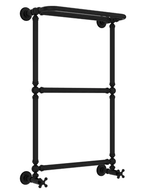 СУНЕРЖА 1386 Полотенцесушитель 860х500 черный матовый,с полкой, нижнее подкл. 31-0281-8650