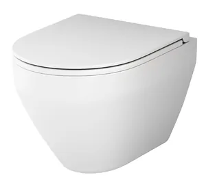 Унитаз подвесной AM.PM Spirit V2.0 365х485х350 безободковый, с сиденьем, белый мат. C701700MWSC