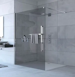 Душевая стенка HUPPE Walk-In 1000х2000 левая, профиль хром/стекло серое DT0000.C91.301