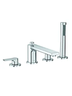 Смеситель KLUDI SL для борт ванны двухзахватный, 4 отверстия, лейка, хром 484240565