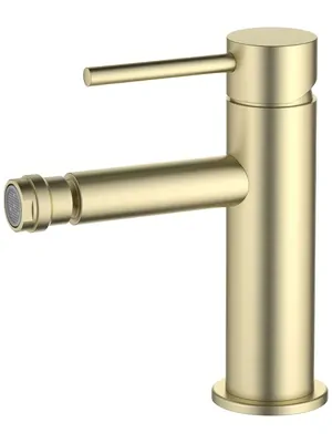 Смеситель для биде Aquatek AQ1318BG однозахватный, низкий излив 108мм, цвет: золото шлиф