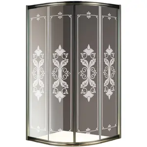 Душевой уголок CEZARES (885-900x885-900x1950) R-2-90-SCORREVOLE-CP-Br стекло узор/бронза