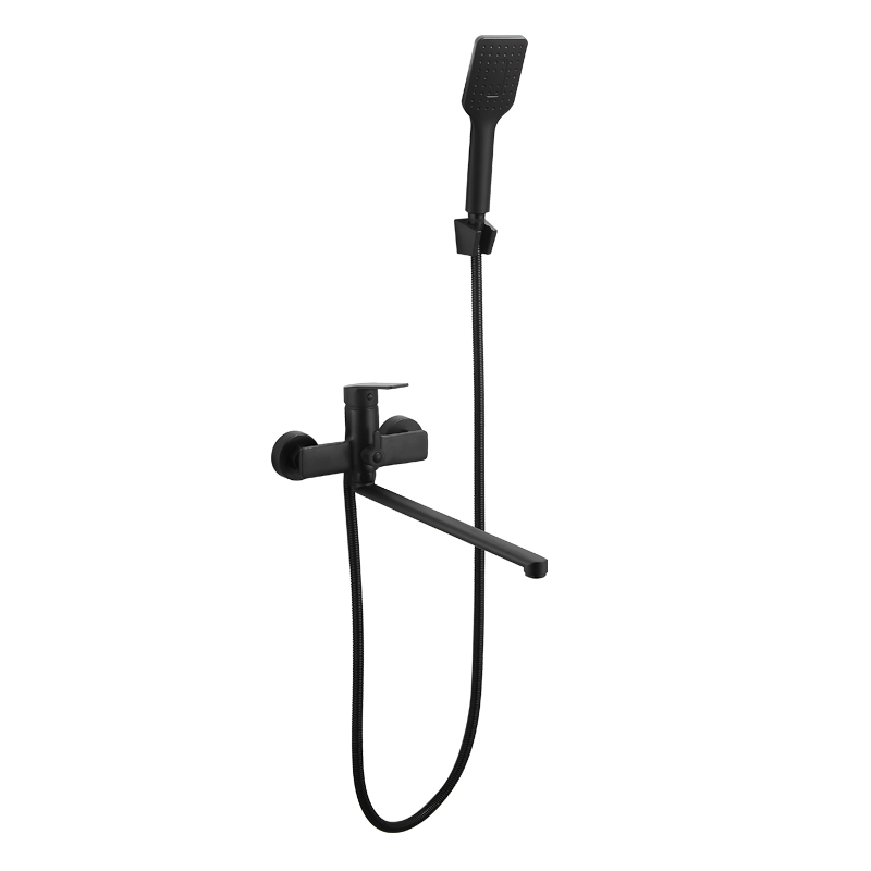 Смеситель для ванны ESKO black SB 31 однозахв., длинный излив, душ. гарнитур, черный