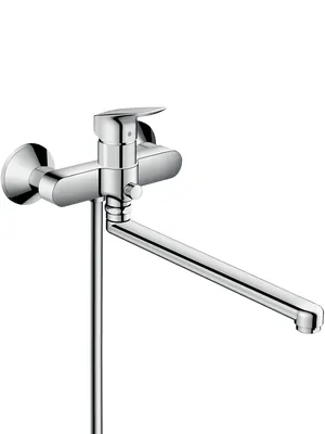 Смеситель Hansgrohe 71402000 для ванны/душа, настенный, однозахватный, длинный излив