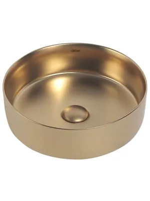 Раковина накладная ABBER d360 без отв. под смеситель и перелив,золото матовое AC2108MMG