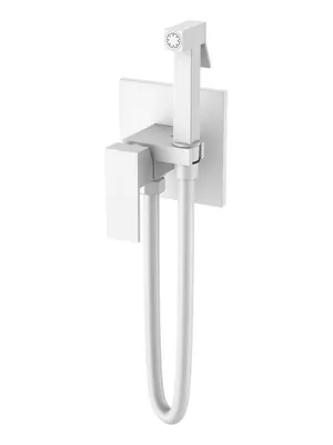 Смеситель Boheme 477-MW с гигиеническим душем, встраиваемый, однозахв, с держателем, белый