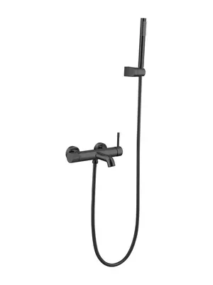 Смеситель Boheme 463-SGM для ванны/душа, настенный, однозахватный, с ручным душем, графит глянц