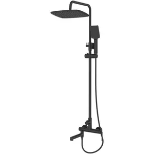 Душевая система BelBagno -VSCM-NEROсо смесителем для ванны, верхний и ручной душ,черный матовый