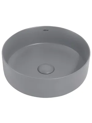 Раковина накладная ABBER d360 без отв. под смеситель и перелив,серый мат. AC2108MG
